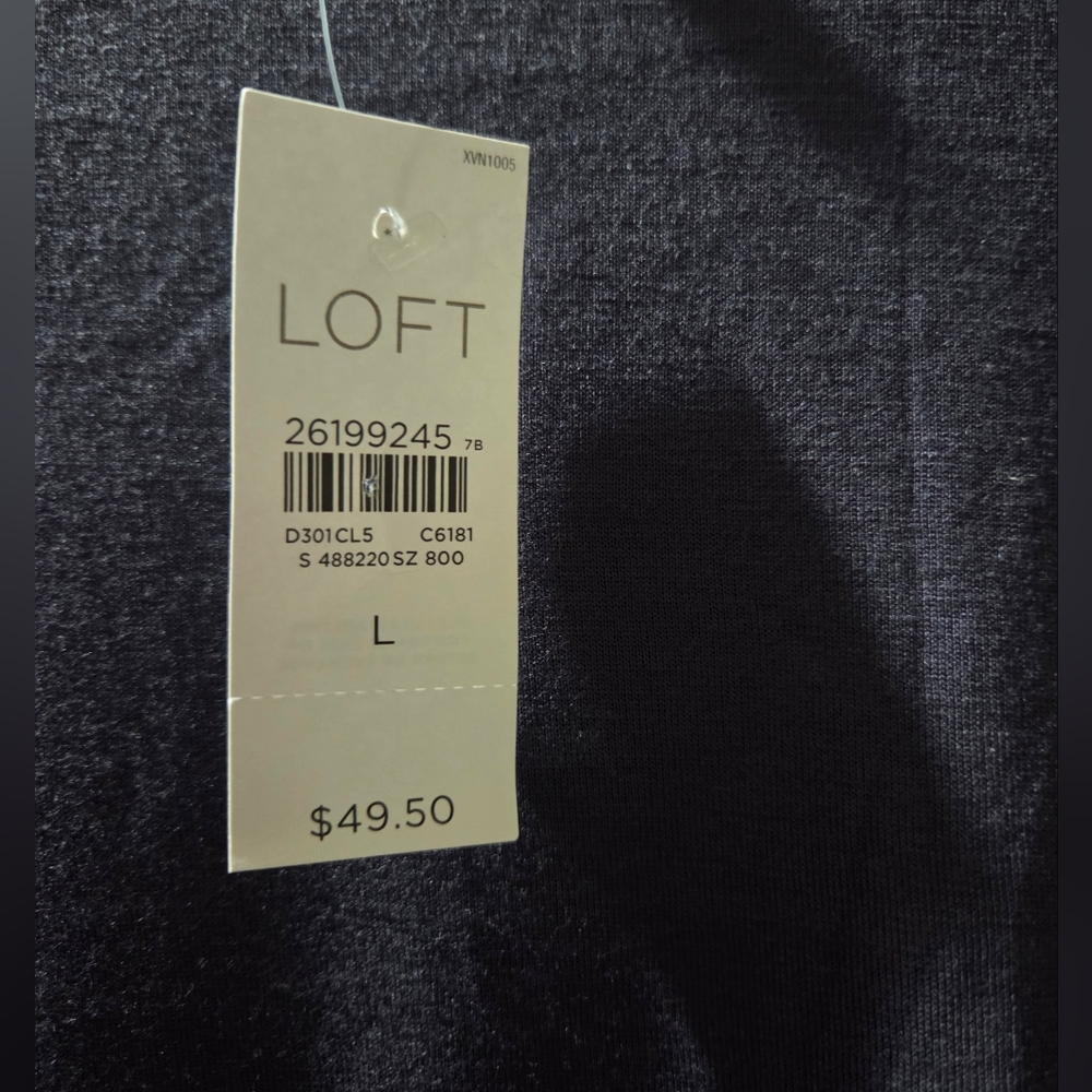 NWT Loft Women's Gray Ruffle Sleeve Top In Size Large - Picture 2 of 11
